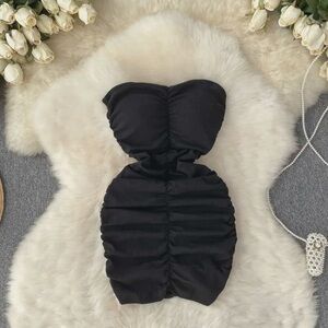 Elegant Black Strapless Dress